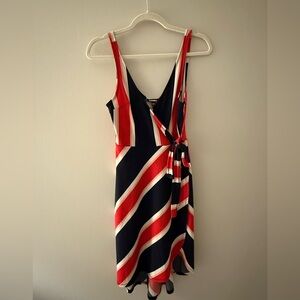 Stylish Red and Navy Striped Dress